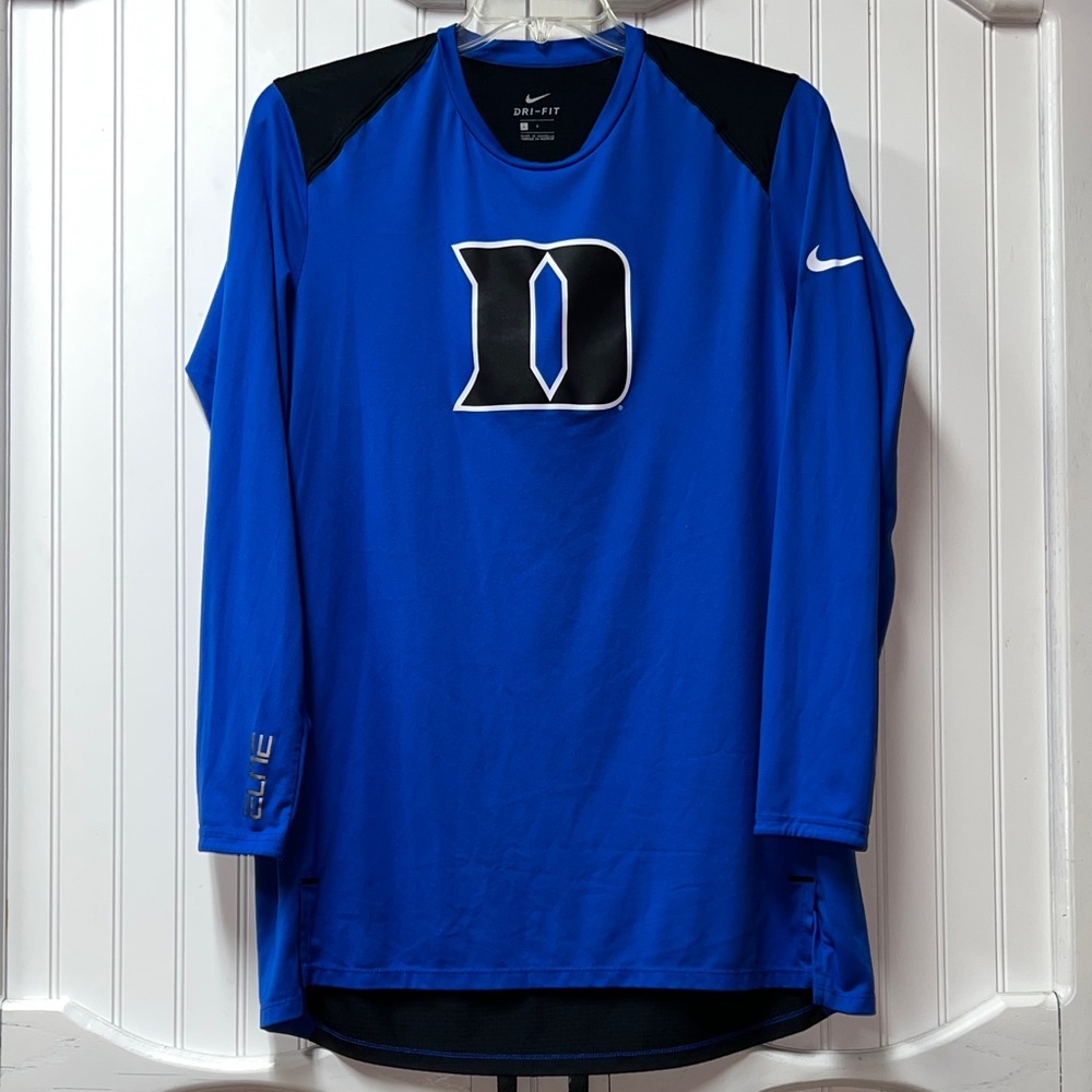 Nike Dri-FIT Men's Long Sleeve Blue Performance Shirt with Duke Logo